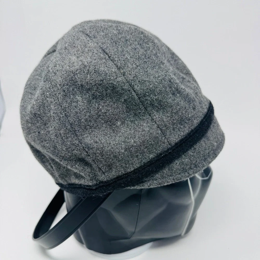 Vintage Goorin Bros Gray Wool Blend Flat‎ Cap Hat Medium Crown Logo